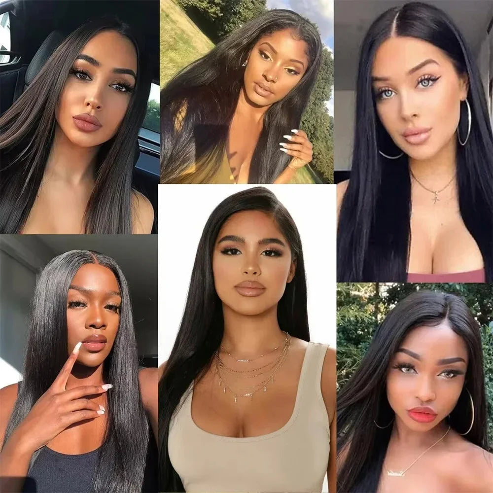 220 Density Bone Straight Human Hair Frontal Wig 13x6 Hd Transparent Lace Front Wigs For Women 13x4 Pre Plucked Brazilian Wigs