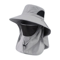 Outdoor Sun Fishing Hat with Neck Cover Breathable UV Protection Wide Brim for Hiking Beach Summer Adults