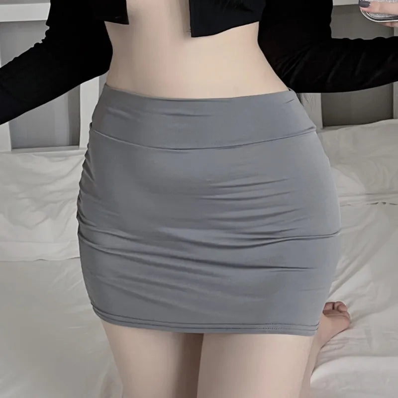 High Waist Sexy Casual Black White Bodycon Pencil Mini Skirts Tight Package Wrap Hip Short Skirt for Women Night Club Party Wear