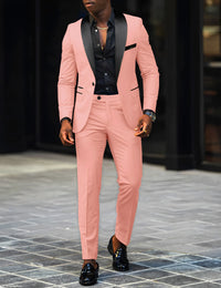 2-Piece Men's Suit Suitable For Wedding Business Suits, Single Button Jackets And Pants Sets, Slim Fit Jacket Sets
