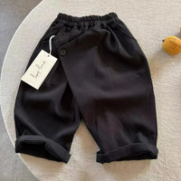 6635 Children's Pants Autumn 2025 Korean New Solid Color Boy's Pants Labeling Baby Girl's Casual Pants Trousers