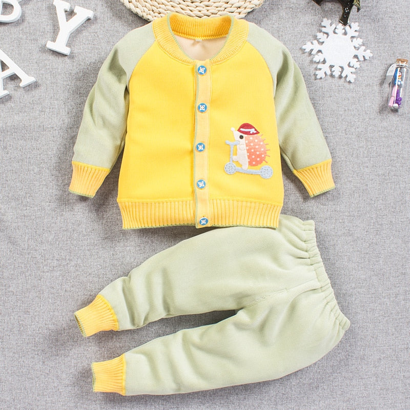 Baby Clothes Sets Boys Girls Cotton Outfit Knit Clothing Suit Kids Girls Knitted Jacket+Pants 2Pcs