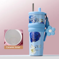 710ML Vacuum Cup Stainless Steel Insulation Or Cooling Thermal Water Bottle High-Capacity With Lifting Rope Insulated Cup