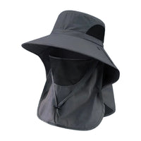 Outdoor Sun Fishing Hat with Neck Cover Breathable UV Protection Wide Brim for Hiking Beach Summer Adults