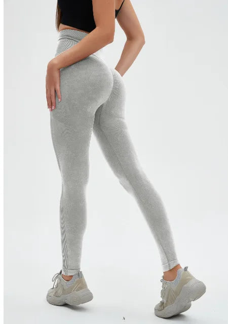 Seamless High Waist Yoga Pants Women Matte Washed Leggings High Elastic Sexy Hip Liftting Gym Workout Running Sports Leggings