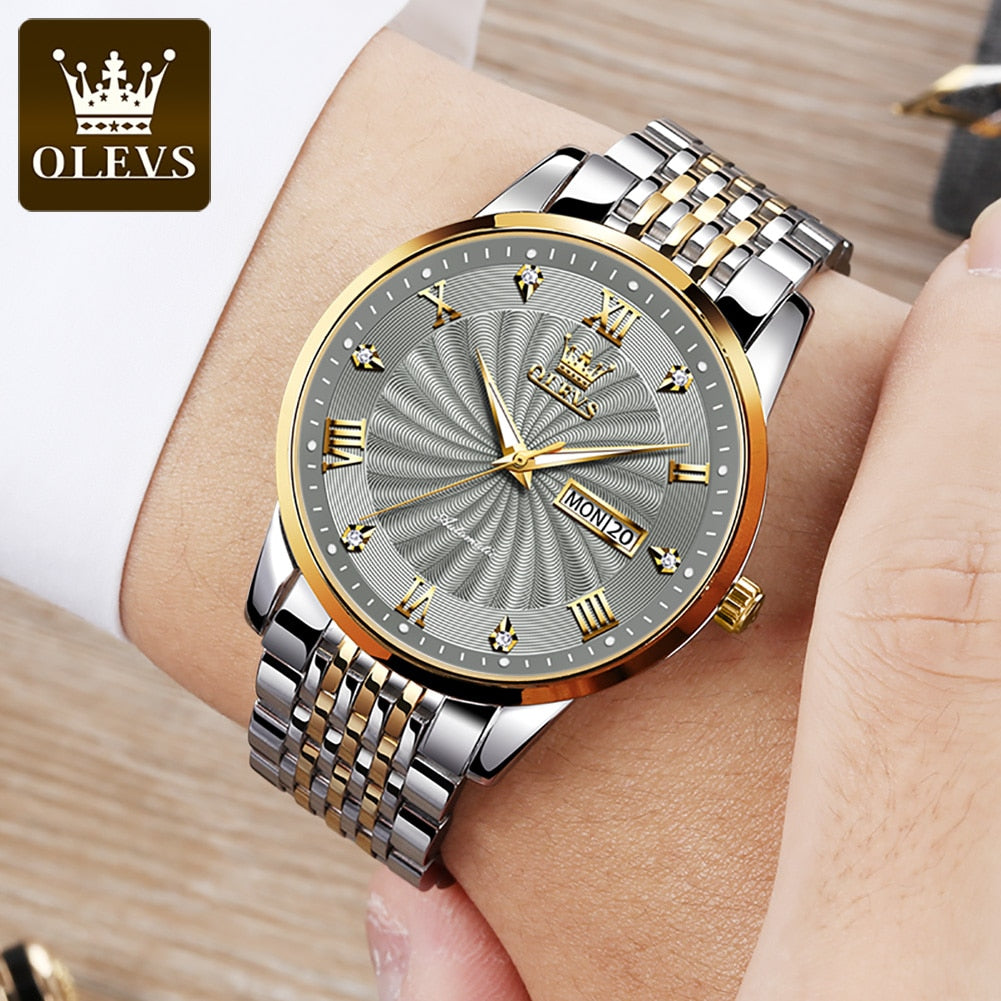 OLEVS Men Mechanical Watch Top Brand Luxury Automatic Watch Sport Stainless Steel Waterproof Watch Men relogio masculino