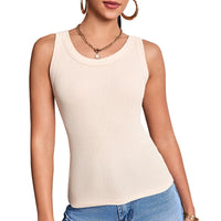 1/3 Pcs Ladies Solid \ Suspender Vest Sexy Round Neck Sleeveless T-shirt Comfortable And Fashionable Women And Teenagers Vest