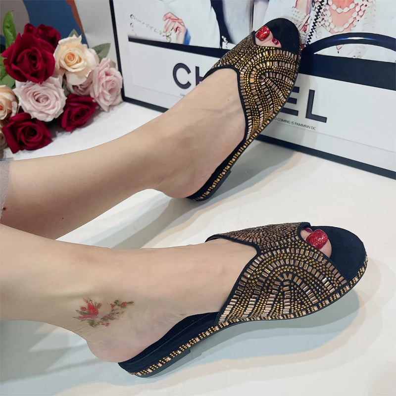 Trendy Colorful Slides for Women 2023 New Classic Design Sandals Italian Style Lady Shoes Low Heel Summer Mules Comfy Sandals