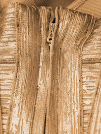 Sweetheart Gold Metallic High Waist Mini Bodycon Bandage Dress For Cocktail Party