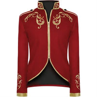 British Style Men Embroidered Flower Suit White / Blue / Red Male Wedding Dance Party Coat Singer Stage Performance Dress Blazer