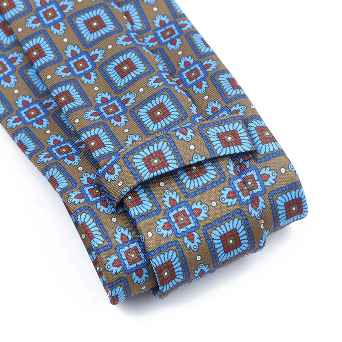 Vintage Men's Tie Geometry Paisley Khaki Blue Necktie Soft Chic Bohemian Print 9cm Ties For Men Wedding Business Daily Accessory
