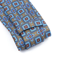 Vintage Men's Tie Geometry Paisley Khaki Blue Necktie Soft Chic Bohemian Print 9cm Ties For Men Wedding Business Daily Accessory