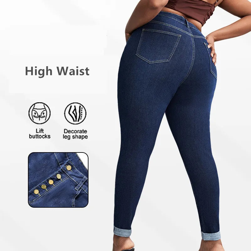 Women Jeans Hip Lifting Pants High Waist Tights Stretched Slim Fit Plus Size 4XL 5XL Female Fashion Girl Pencil Denim Trousers