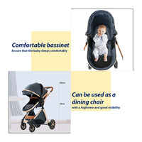 Lightweight Baby Stroller 3 in 1 Newborns Travel System Prams Multifunctional High Landscape Baby 4 IN 1 Strollers with Isofix
