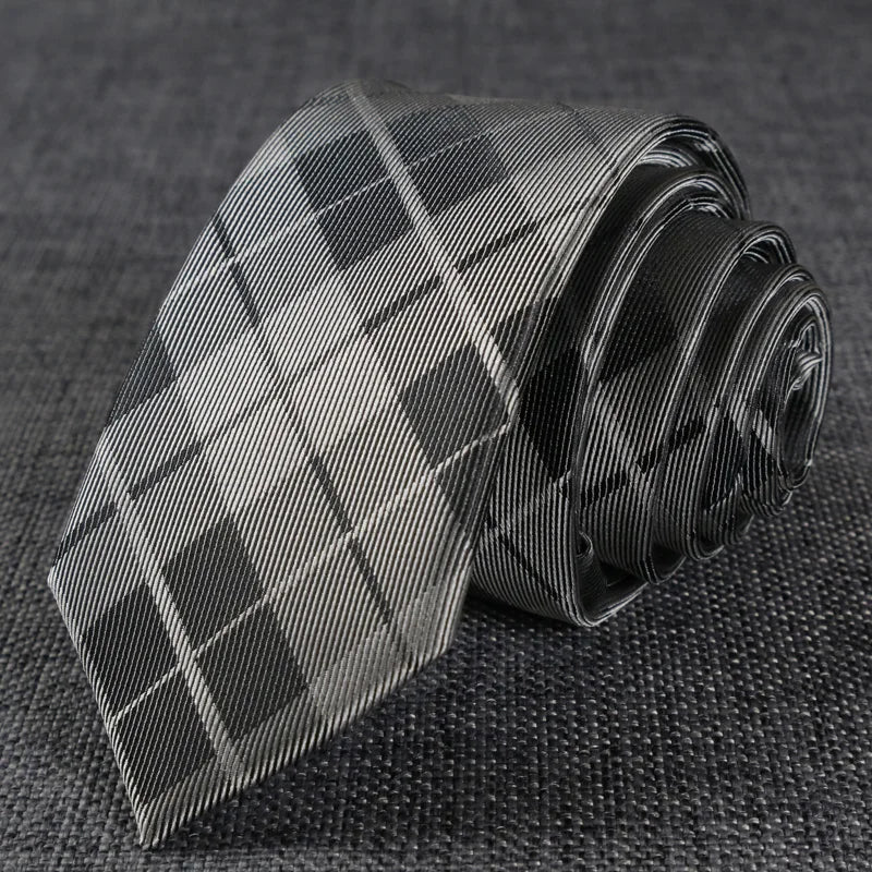 New Skinny 6CM Mens Necktie Slim Narrow Ties For Man Plaids Striped Paisley Jacquard Cravat Business Party Corbatas Neck Tie
