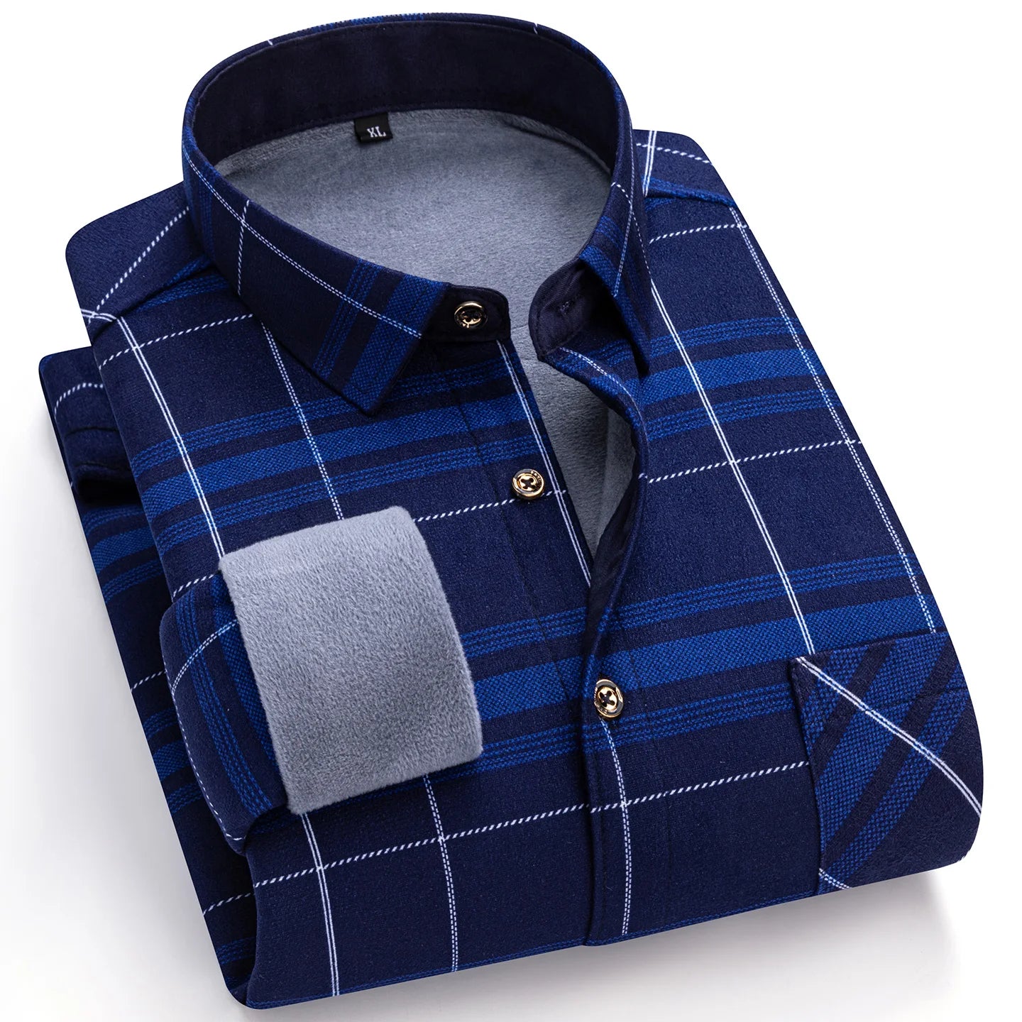 Winter Warm Men's Plaid Shirts Thickened Flannel Casual Menswear Long Sleeve Plus Size Office Workwear Casual Male Check Shirts