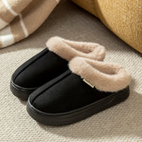 Winter Men Slippers Fur Warm Comfort Breathable Indoor Outdoor Non-slip Couple Fashion Snow Boots Casual Home Shoes