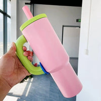 40oz stainless steel straw insulated cup 304 large capacity hot cup ice cup with handle elegant insulated coffee cup