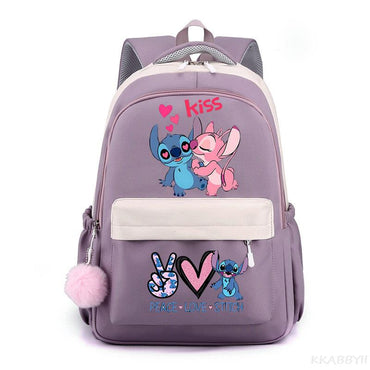 Lilo And Stitch Backpack Sweet Soft Large Capacity Student Schoolbag College Students Patchwork Laptop Simple Mochilas