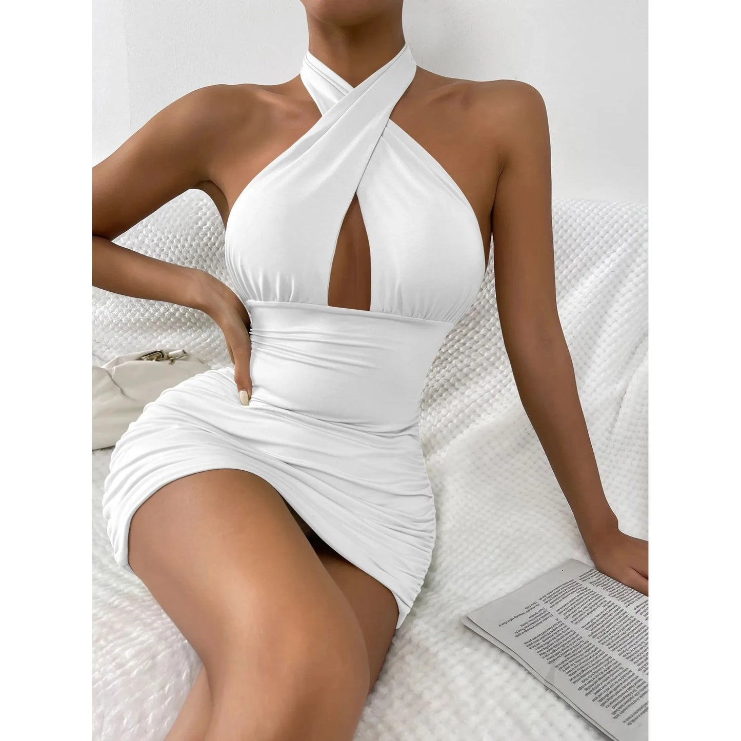 Sexy Bal Lace up terne Strapl Dr for Women Par Wear Spring 2025 Other Material 00% Ladies Faion Dr