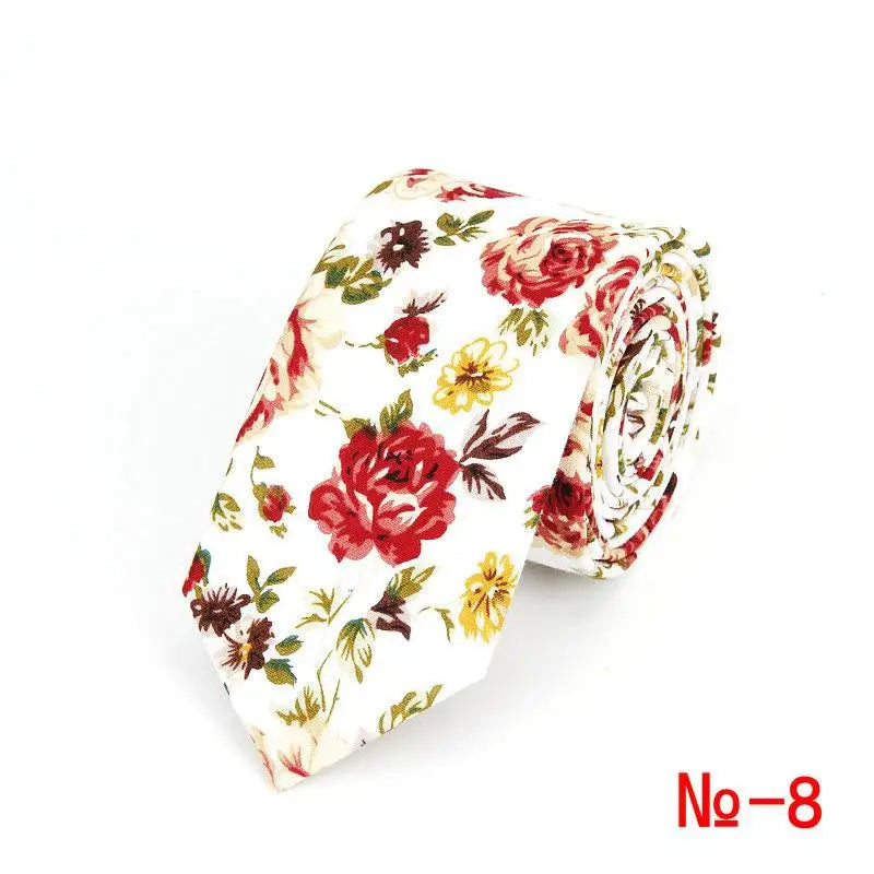 Brand New 100% Cotton Men's Paisley Print Neck Ties For Men Necktie Narrow Slim Skinny Cravate Narrow Flower Neckties Corbatas