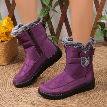 Women Waterproof Winter Shoes for 2024 New Faux Fur Female Long Plush Boots Woman Warm Cotton Snow women's shoes