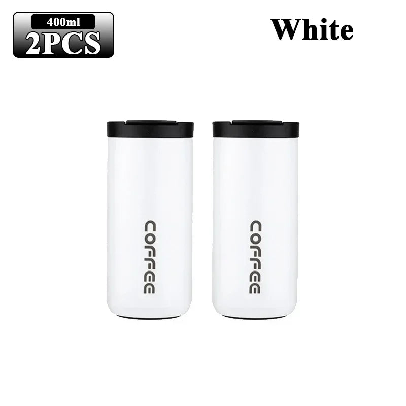 400ML Stainless Steel Coffee Cup Travel Thermal Mug Leak-Proof Thermos Bottle Tea Coffee Mug Office Business Style Thermos