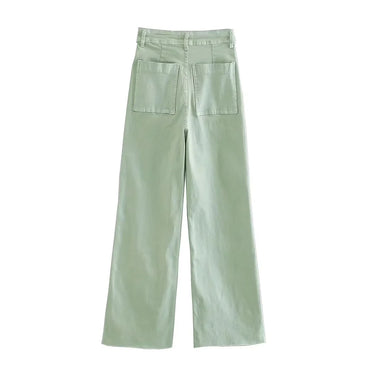 2023 New Women's Wear High Quality Fashion High Waist Straight Slender Wide Leg Jeans