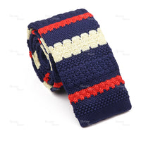 Novelty Chic Knitted Ties For Men Women Red Green Grey Woven Necktie Plaid Geometric Pattern Skinny Slim Narrow Winter Cravat