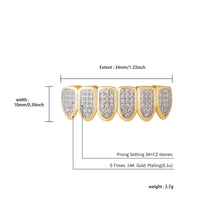 TOPGRILLZ New Fit Silver Plated CZ Micro Pave Top & Bottom GRILL SET Rhodium Teeth Grills Vampire Tooth Grillz