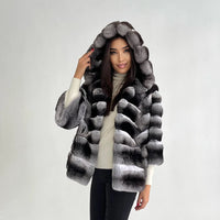 Winter Natural Rex Rabbit Fur Coat Women Short Fur Jackets Chinchilla Fur Best Seller Real Fur Jacket