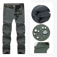 Men's Autumn Winter SoftShell Fleece Waterproof Jackets Male Hood Coats Fishing Hiking Camping Climbing Skiing Pants Trousers