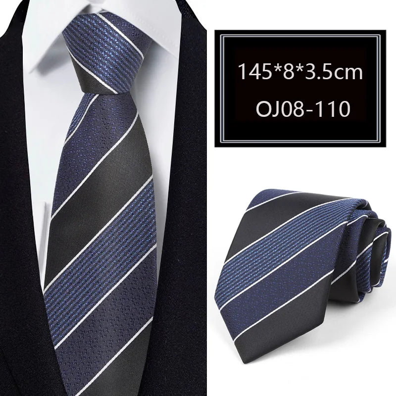 Luxury 56 Colors New Men's Tie Classic Floral Stripe Plaid 8cm Jacquard Neck Tie Necktie For Men Business Wedding Party