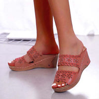 Sandals Shoes Women Summer Platform Shoes Woman Slip On Walking Shoes Wedge Women's Sandals Retro Woman Slippers Female Footwear