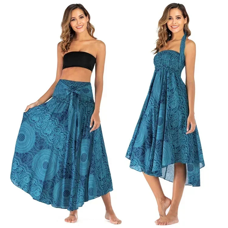 Sexy Summer Long Boho Bottom Women Skirt Vintage Casual Ropa Mujer Faldas Loose Fashion y2k Maxi Skirts Woman Clothing Saia Jupe