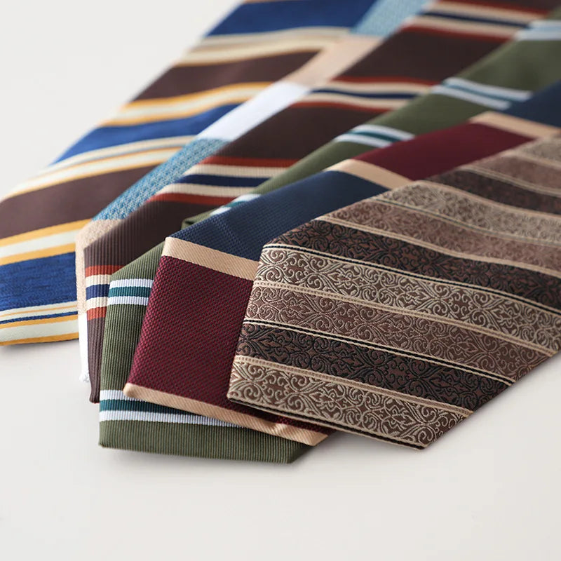 8CM Formal Striped Neckties For Men Suit Professional Gentleman Polyester Paisley Neck Tie Male Groomsman Wedding Party Cravat
