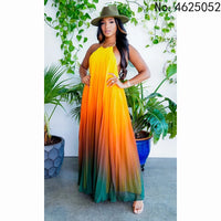 Halter Pleated Summer Women Dress Femme Beach Dresses Off The Shoulder Bohemia Long Sexy Dress Female Vestidos