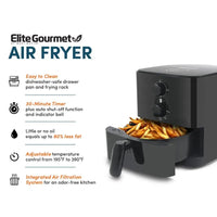 1Qt Compact Air Fryer, Black