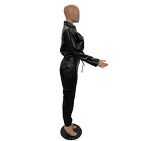 Women Pants Sets Two Piece Long Sleeve Cardigan Hidden Breasted Solid Zipper Fly Pencil Pants Slim Fit High Street Pockets