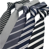 Wholesale 8CM Men's Necktie Classic Ties For Man Wedding Business Party Stripes Striped Jacquard Neck Tie Ascot Accessories