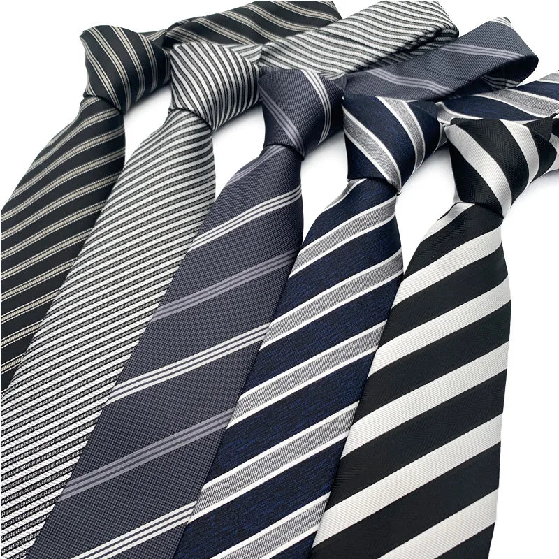 Wholesale 8CM Men's Necktie Classic Ties For Man Wedding Business Party Stripes Striped Jacquard Neck Tie Ascot Accessories