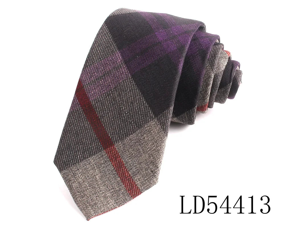 New Cotton Ties Casual Skinny Necktie For Party Boys Girls Plaid Neck Tie Wedding Necktie For Groom Neck Wear For Men Gravata