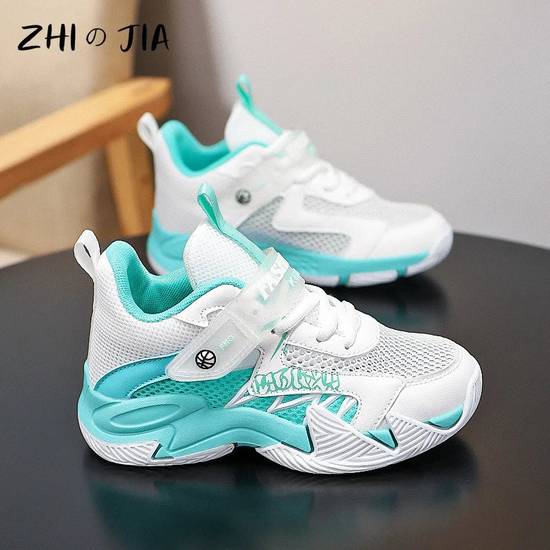 Children's New Training Basketball Shoes Summer Mesh Breathable Sneaker Outdoor Fashion Anti slip Running Footwear 31-40