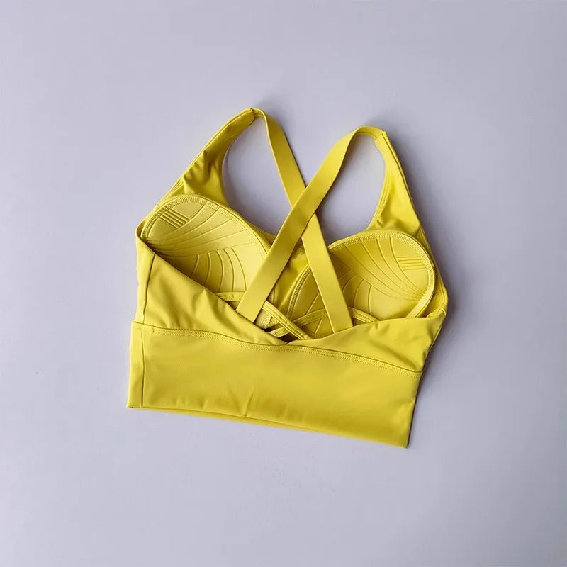 Women's High-Intensity Shock-proof All-in-one Sports Bra for Running Yoga Fitness Professional Huddle Top for All Seasons