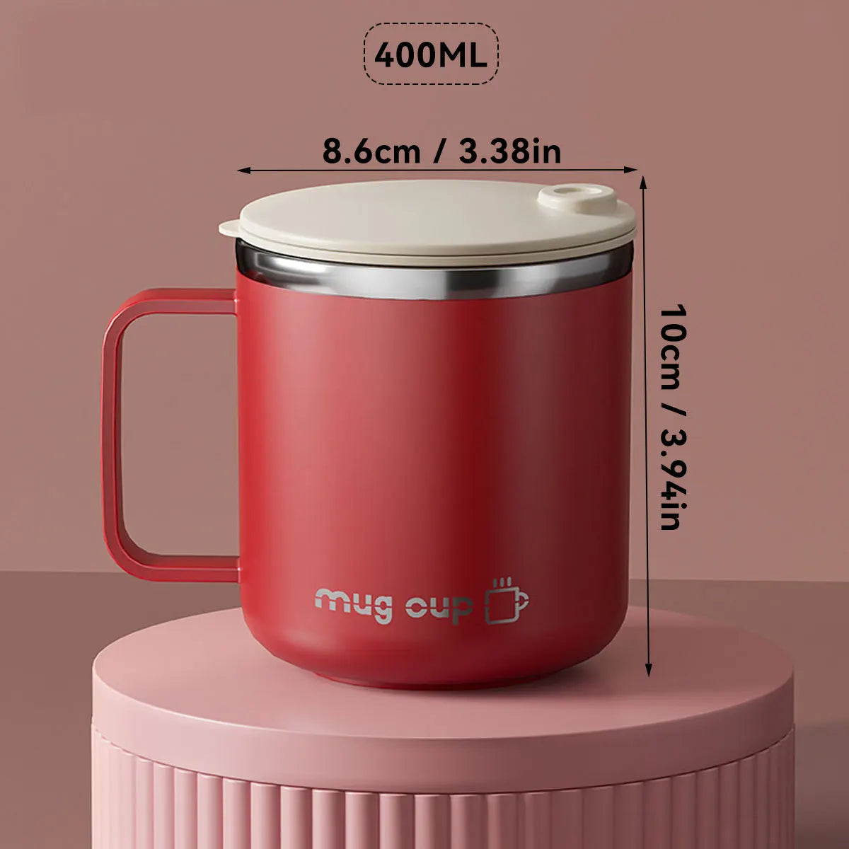 400ML Insulated Coffee Mug With Sliding Lid 304 Stainless Steel Double Wall Water Cup Sealed Milk Coffee Cup Student Drinkware