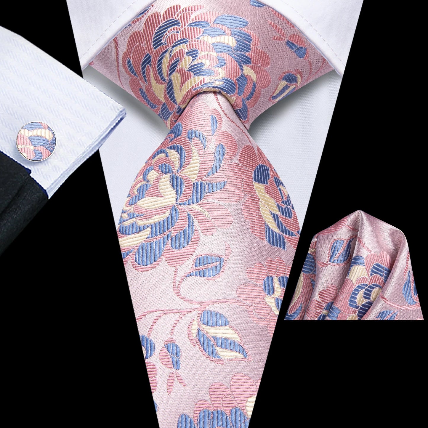 Hi-Tie Blue Business Solid 100% Silk Men's Tie NeckTie 8.5cm Ties for Men Formal Luxury Wedding High Quality Gravata