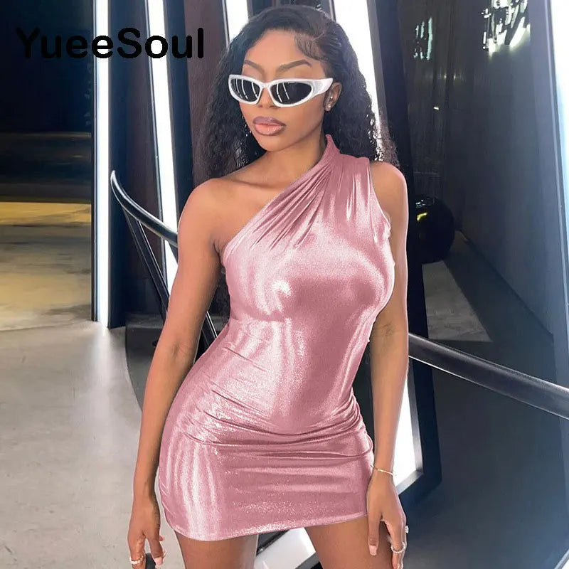 Pink Women Dress Sleeveless Slim Sexy Elegant Mini Dresses 2023 New In Summer Y2K Sweet Party Prom Chic Prom Evening Dresses