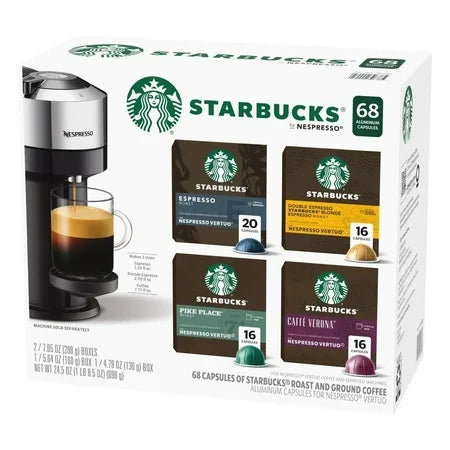 Starbucks by Nespresso Capsules for Nespresso Vertuo Machines Variety (68 Pack)