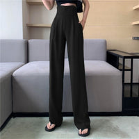 Office Purple Women's Pants Straight Leg Trousers for Woman Long High Waist Wide Sexy Work Solid Tailoring Classic 90s Clothing