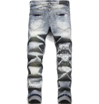 Mens Designer Jeans Distressed Ripped Biker Slim Jeans Fit Motorcycle Bikers Denim For Men Fashion Mans Casual Pants